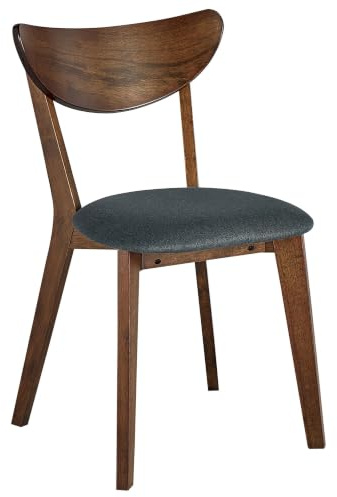 Beliani Moderne Esszimmerstühle 2er Set Esszimmer Küche dunkler Holzfarbton/grau Erie