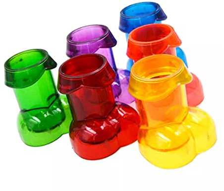 Penis Party Pinnchen | bunte Shotbecher | Plastikbecher Junggesellenabschied | Shotgläser Alkohol | Schnapsgläser plastik | Schnaps | Shots | Kunststoff | Tequila | Bachelorette Bride Cups | Shotglas