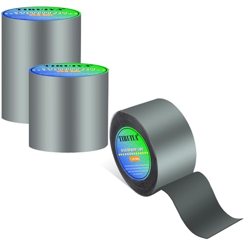 Tiruiya Cinta de Butilo Impermeable Autoadhesiva para goteras, huecos en el marco de la ventana o roturas de tuberías, Cinta de Reparación Superimpermeable (15cm x5m x 1 roll, Gris)
