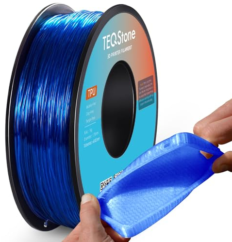 TEQStone TPU Filament 1.75mm Blau 1Kg Spule 95A Flexibel Weiches 3D Drucker Filament Maßgenauigkeit +/-0.03mm Vakuumverpackung