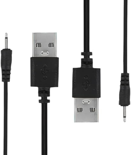 LFCFBH 2PCS DC Charger Cable, Fast Charging Universal Beauty Instrument Vibrator Charger, 2.5mm (Black)