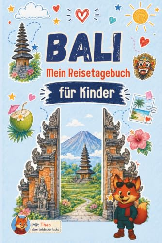 Kinderreise-Tagebuch – 3 Wochen Abenteuer – Leichtes A5-Format, Packliste, Fotoseiten, Ausmalbilder – Reisebuch, Urlaubsbuch, Journal und Geschenk für kleine Abenteure