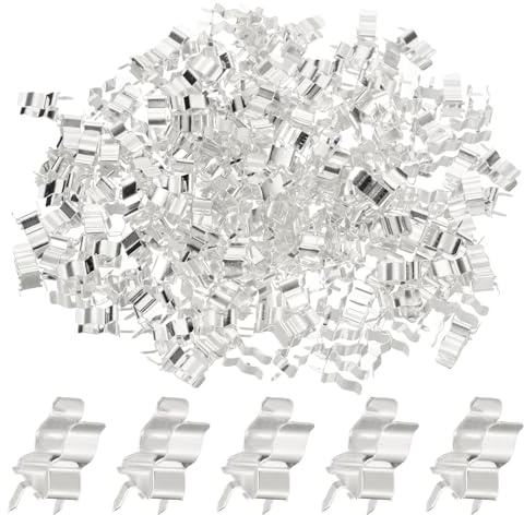 QUARKZMAN 200Stk Sicherungsklammern für 5x20mm Glas Keramik Rohr Klemmen Glas Keramik Rohr Klemmen Messing Sicherung Klemmen Sicherung Klammern Silber