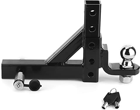Kit de Brazo de Remolque de 10 Pulgadas, Brazo de Remolque de Acero Ajustable, Enganche de 6 Agujeros, Bola de 2 Pulgadas, 6000 Libras, Accesorio para Camión SUV