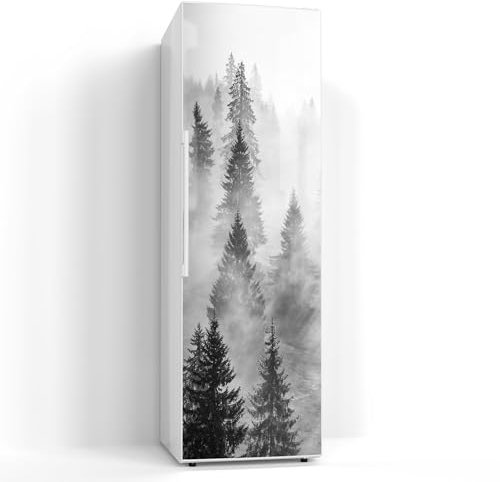 DEQORI Magnetfolie für Kühlschrank 60x190 cm | Motiv Flüsternde Tannen | dekorative Magnetmatte Gefrierschrank Schutz | Magnet Deko-Folie selbstklebend, magnetisch & beschreibbar