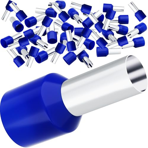 HOLMOL Aderendhülsen 16mm², 150 Stück 16mm2 Aderendhülse | Isoliert Aderendhülsen 16mm2 x 12mm, 16mm2 Lang Aderendhülse Set für Drahtverbindung (16mm² x 12mm)