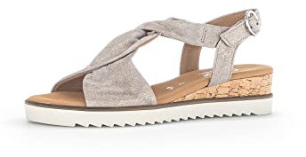 Gabor Damen Keilsandalen, Frauen Sandalen,Leichte Mehrweite (G),Wedge-Heel,bequem,Sommerschuhe,Freizeitschuhe,Muschel(Kork/crem),39 EU / 6 UK