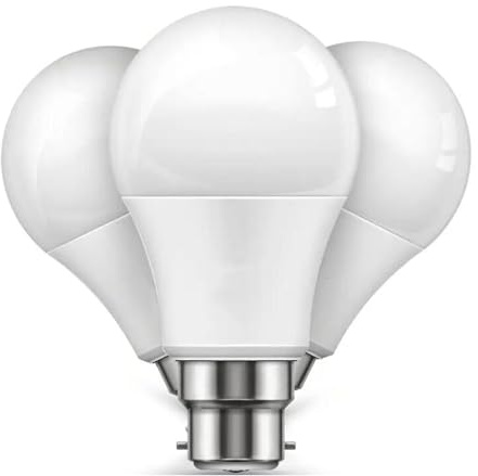 LED Bulb B22 Bayonet A19/A60 9w Equivalent 60w Energy Saving Lighting for Pendant Lamp Table Lamp Wall Lamp Cabinet Lamp(3PCS)