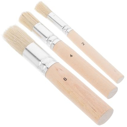 CANIGHT 3pcs Professional Paint Tools Round Paint Brushes Set Versatile for Chalk Craft and Baseboard Painting