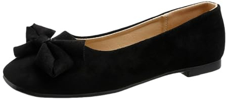Ballerines pour femme - Chaussures plates confortables - Ballerines à talon épais - Chaussures pour femme - Bout rond fermé - Chaussures uniques pour mariage et fête - Robe de soirée, Noir , 40 EU