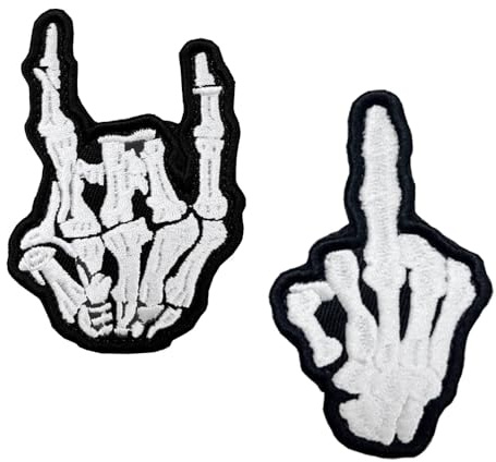 2 parches tácticos bordados con emblema de calavera punk, para brazalete, bolsa, ropa, mochila, chaqueta, jeans, chaleco, sombrero, bolsa, motociclista, uniformes, insignia de gancho y bucle