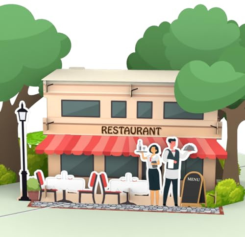 LIMAH® popup-kort restaurang – restaurangkupong, matkupong, 3D-kupong för att äta – romantisk presentidé för man och kvinna till födelsedag, årsdag eller bröllopsdag