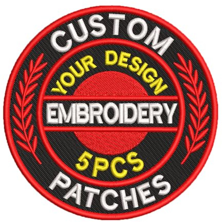 Benutzerdefinierte 5pcs Stickerei Patches personalisiertes Design dekorative Patches für Hüte Rucksäcke Jacken Kleidung Mützen Weste Militäruniformen Aufbügeln, Annähen, Klettverschluss (8cm)