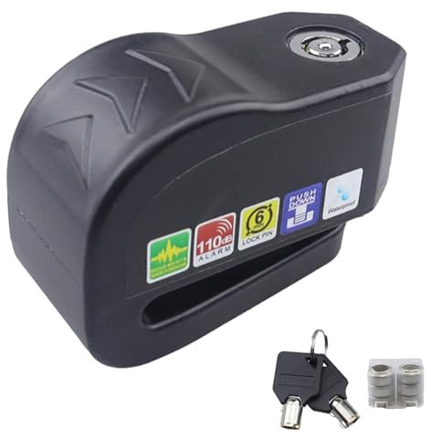 Alarm Disc Lock – Serratura per disco moto | Dispositivo di sicurezza elettrico auto freno antifurto bicicletta bloccato, dispositivo di sicurezza pesante con allarme forte per moto, bicicletta