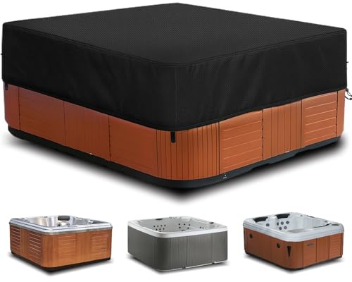 Cubierta para Cuadrada Funda para Bañera De Hidromasaje Cubierta SPA,Tela Oxford 420D,ubierta De BañEra De Hidromasaje para Exteriores protección contra el Viento UV (220 * 220 * 25 cm)