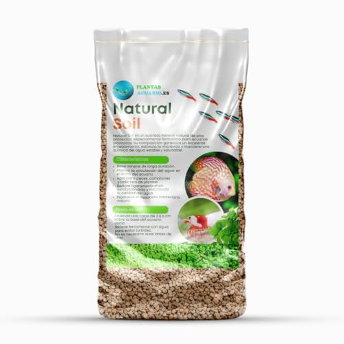 Natural Soil Sustrato Mineral Arcilloso Grano Grueso 4-8mm para Acuarios, Terrarios, Paludarios, Ideal para Plantas Acuáticas y Terrestres 3 litros