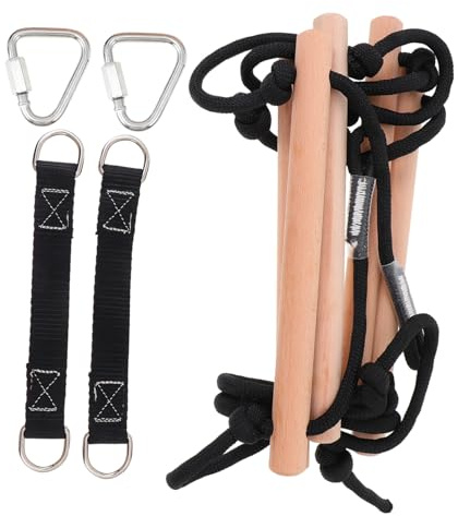 POPETPOP Échelle de Corde Bois de Hêtre pour Escalade Garçon Fille Extérieur Escalade et Sûr pour Jardin et Aire de Jeux