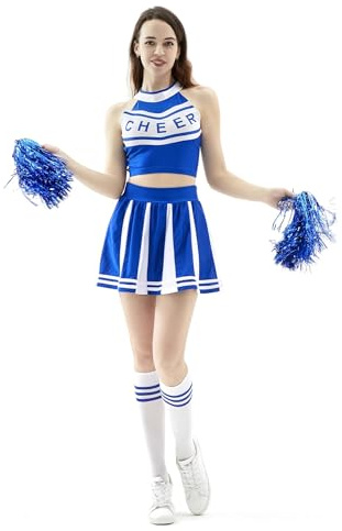 WEQYFDC Special Cheerleader Kostymer Cheerleading Uniformer för teaterföreställningar(BL, XL)