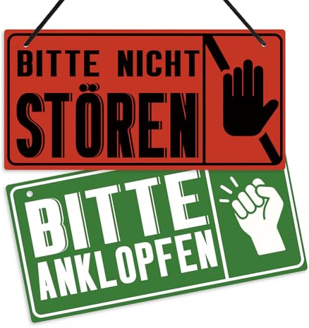 Putuo Decor Türschild PVC beidseitig, Bitte Nicht stören/Bitte anklopfen Schild, doppelseitiges Türschild für Büro, Hotel, Schlafzimmer, Besprechungsraum