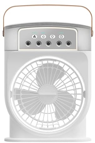 Ventilador de niebla: diseño recargable portátil, velocidad de flujo de aire ajustable, pulverizador de boquilla de 5 agujeros, gran capacidad de agua | Dispensador de refrigeración personal para
