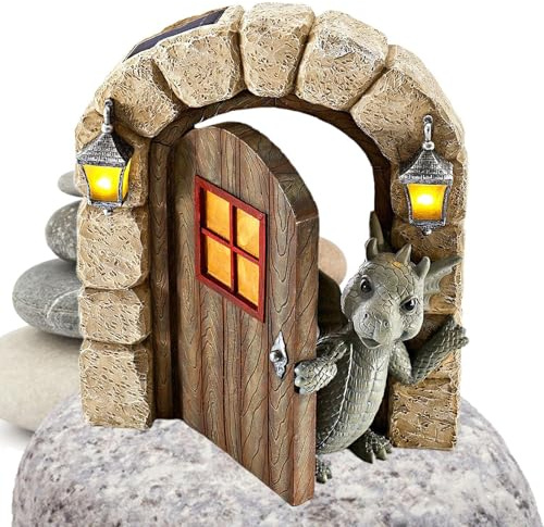 Fantástica Figura de dragón de jardín – Libro de Lectura de Dragones y, Escultura de dragón meditante | Estatua Decorativa de dragón para el hogar, jardín, Oficina