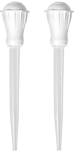 Set of 2 Acrylic Turkey Baster Syringe - Traditional Meat Juice Baster for Cooking - 30ml 1oz Graduated Markings - for Juice Gravy Oils Keeping Meat Succulent.