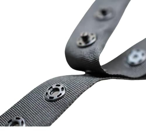 WANYI Druckknopfband 1,8cm Breite Borten und Bänder zum Nähen Meterware Polyesterband Vielseitiges Druckknopfband für Nähen Kleidung DIY Nähprojekte, Abstand der Druckknöpfe 18×18mm
