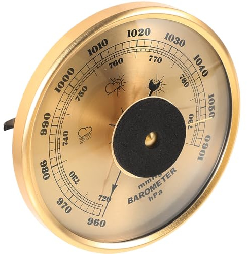 Toyvian Multifunctional Dial Barometer for Home 108mm Insert Type with Dual Metal Thermometer Hygrometer Weather Station Indoor Temperature Humidity Gauge