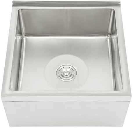 Évier de cuisine, sur pied, en acier inoxydable, avec protection anti-éclaboussures, 56 x 48 x 31 cm, simple, pour restaurant, hôtel, maison, industrie
