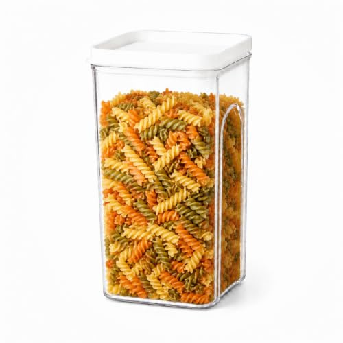 LMSAWK Barattolo Alimentare in Plastica con Coperchio (1500ml), Contenitore Ermetico per Alimenti, per Conservare Cereali, Farina, Chicchi di Caffè e Pasta