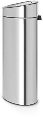 Brabantia Touch Bin New mit herausnehmbaren Kunststoffeinsatz, 40L, Edelstahl, matt steel fingerprint proof, 32.8 x 48.3 cm