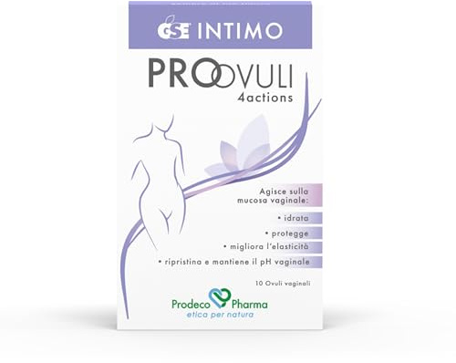 Prodeco Pharma GSE Intimo Pro-Ovuli 4actions – 10 Ovuli Vaginali Lenitivi e Protettivi per Candida, Secchezza e Infezioni – Formula Naturale a Base di GSE e Tea Tree