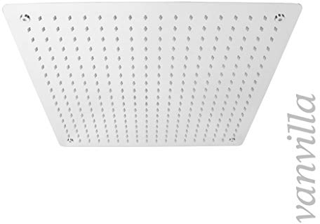 vanvilla Duschkopf Edelstahl Regenduschkopf flächenbündig Regendusche Regenbrause Brausekopf 50cm x 50cm gebürstet