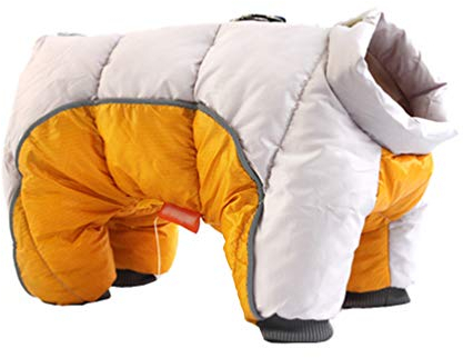 LucaSng Haustier Hund Kleidung Hundejacke Hundemantel Warme Winter Jacke Dicker Baumwolle Vierbeiniges Mantel wasserdichte Kleine Hunde Kleidung Für Französisch Bulldog Welpen (Orange, 3XL)
