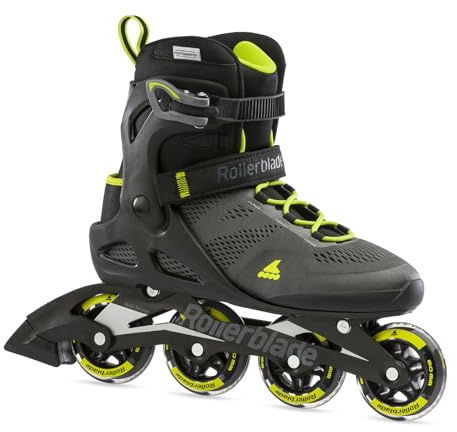 Rollerblade MACROBLADE 80, Herren Inline Skates, Inliner für Einsteiger & Gelegenheits Skater, Schwarz/Lime