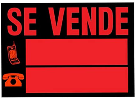 CABLEPELADO Cartel Venta Resistente PVC Reflectante 33 cm x 23 cm Apto para Lugares Públicos y Exteriores