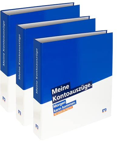 3 x Volksbank Kontoauszugsordner Finanzordner Bankordner Ordner Aufbewahrungsordner für Kontoauszüge A4