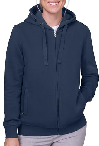HRM Veste à Capuche Premium pour Femmes, Bleu Marine, Taille M I Sweat à Capuche Femme, Commerce Équitable, 320 g/m² I Hoodie Femme en 70% Coton et 30% Polyester Recyclé
