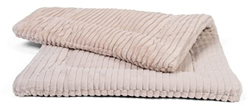 TrendPet Harmony 4cm gefütterte Hundedecke, Katzendecke, Liegedecke für Hunde und Katzen (Creme, 75x55cm)