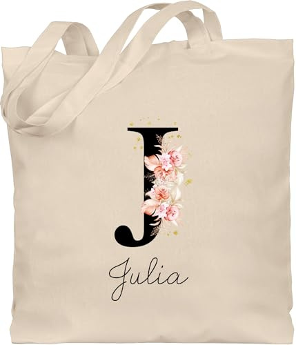 Geschenk mit Namen personalisiert by Shirtracer - Baumwolltasche - Initialen - Buchstabe