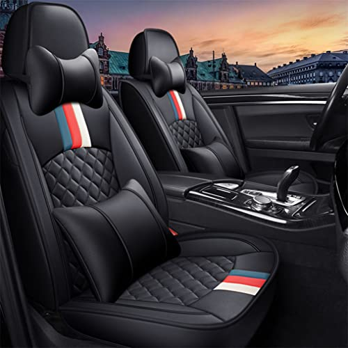 Muchkey Auto Sitzbezüge Zubehör für BMW 1er 114i 116i 118i 123i 125i 140i 2000-2023 5 Sitze Autositzbezüge Komplettset Sitzauflagen mit Kopfstütze Nackenkissen & Rückenkissen(Schwarz