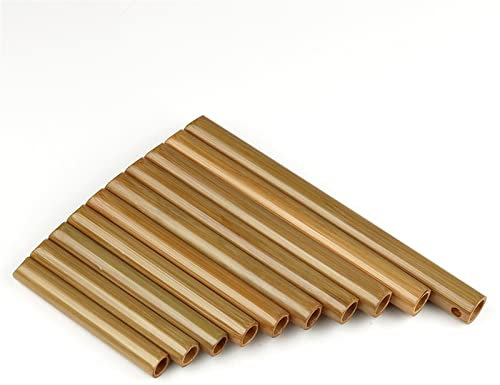 Panflöten Panflöte 10 Pfeifen Natürliches Bambus-Blasinstrument Panflöte G-Taste Handgefertigte Panflöte