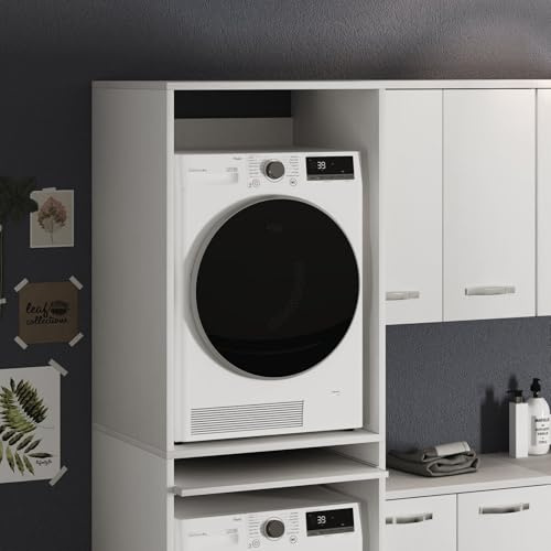 Linea Azzurra Copri Asciugatrice in Legno 65x71x105 cm Copri Asciugatrice Da Esterno e da Interno Perfetto per Proteggere la tua Asciugatrice, Pratico ed Esteticamente Gradevole Made In Italy