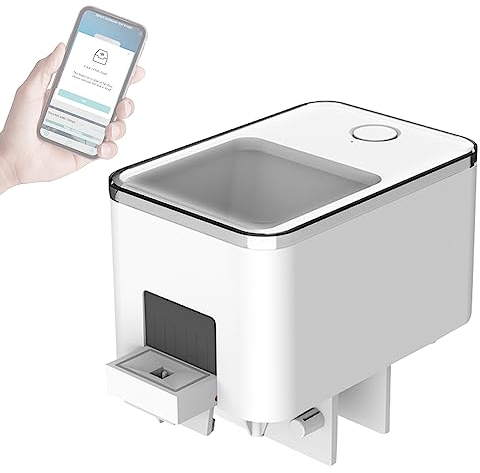 Weytoll Futterautomat für Aquarium, 100 ML Wifi APP Steuerung, Aquarium Feuchtigkeitsbeständig Futterautomat, Doppelter Antiblockierschutz, Präzise Steuerung, Auto Fisch Essen Timer Feeder