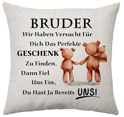 Aconesong Geschenke für Bruder Kissenbezug von Schwester, Geburtstagsgeschenke für ihn, Big Brother Geschenk für Brüder Weihnachten