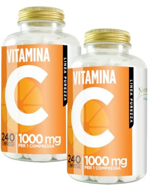 Vitamina C 1000mg ad Alto Dosaggio, 480 Compresse Fornitura di Lunga Durata Vit C Pura Compresse, Integratore Difese Immunitarie, Vitamin C Concentrata Acido Ascorbico per il Sistema Immunitario