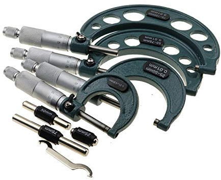Bügelmessschraube Außenmikrometer Set Metrische Messschraube Gewinde-Bremssattel 4pcs Messwerkzeuge