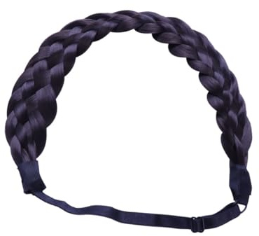 DOITOOL Peluca De Trenzas De Alta Temperatura Postizos Peluca De Moda Trenzas Clásicas Diadema Ajustable Cabello Natural