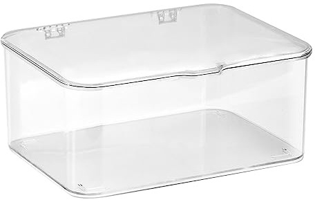 Hapivida Scatola Portaoggetti da Scrivania, Organizer per Trucchi in Plastica, Custodia Multifunzionale per Telefono, Portaoggetti Trasparente con Coperchio