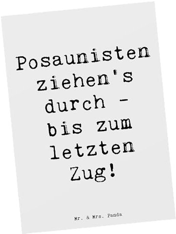Mr. & Mrs. Panda Grußkarte Spruch Trombone Durchzieher - Geschenk, Instrumente, Musikinstrument, Zugmechanismus, Trombonist, Jazz, Musiker, Fotokarte, Ansichtskarte, Postkarten, Posaunisten, Lernen